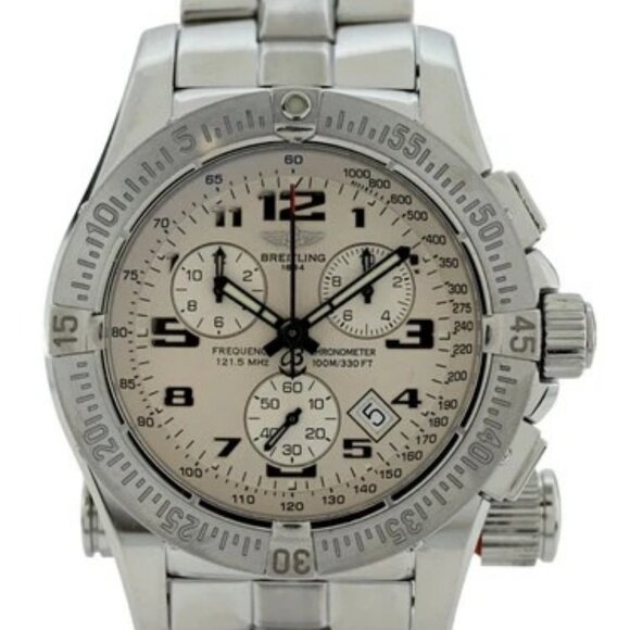 Breitling 45mm Men\'s Emergency Mission Silver Dial Stainless Watch- Ref: A73322! main image 10